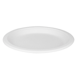 Karat Earth 9'' Compostable Bagasse Round Plates - 500 ct-Bowls & Plates-Karat-Restaurant Supply Drop