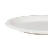 Karat Earth 9'' Compostable Bagasse Round Plates - 500 ct-Bowls & Plates-Karat-Restaurant Supply Drop