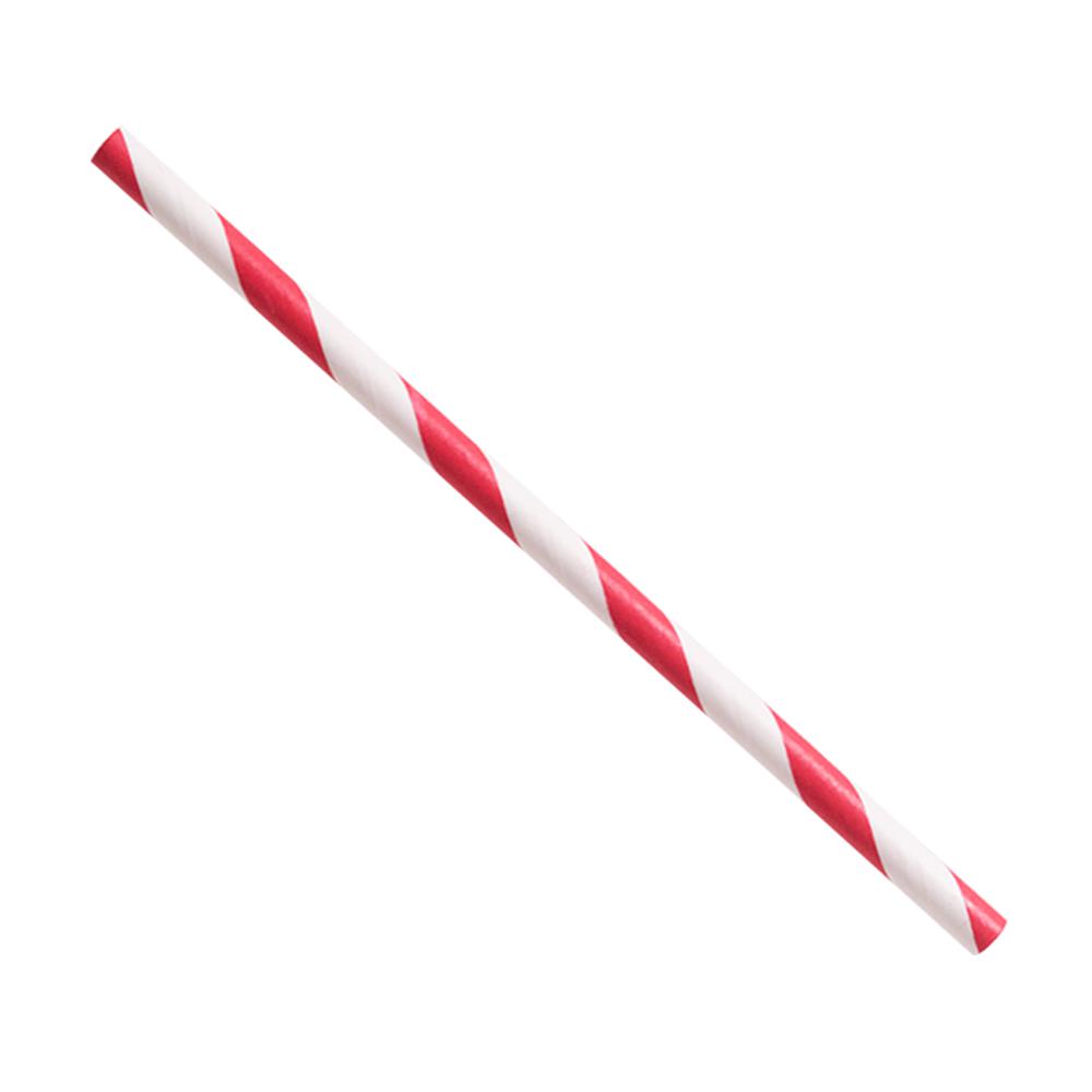 Karat Earth Stir Unwrapped Paper Straw 5.25" (Red Spiral)-Paper Straws-Restaurant Supply Drop-Restaurant Supply Drop