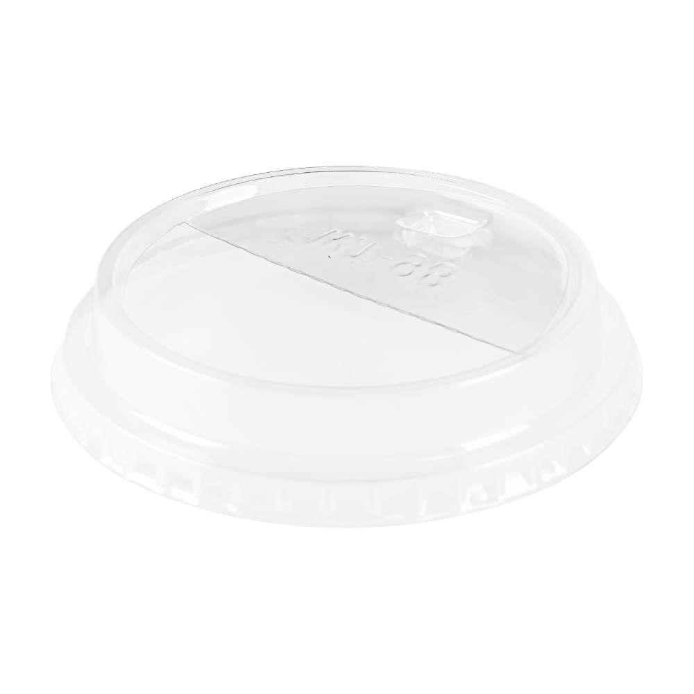 Karat Half Moon Sipper lids for 12-24oz PET Plastic cup - 98mm - Strawless Lids-Cups & Lids-karat-Restaurant Supply Drop