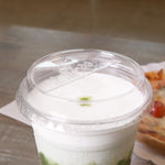 Karat Half Moon Sipper lids for 12-24oz PET Plastic cup - 98mm - Strawless Lids-Cups & Lids-karat-Restaurant Supply Drop