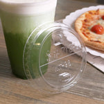 Karat Half Moon Sipper lids for 12-24oz PET Plastic cup - 98mm - Strawless Lids-Cups & Lids-karat-Restaurant Supply Drop