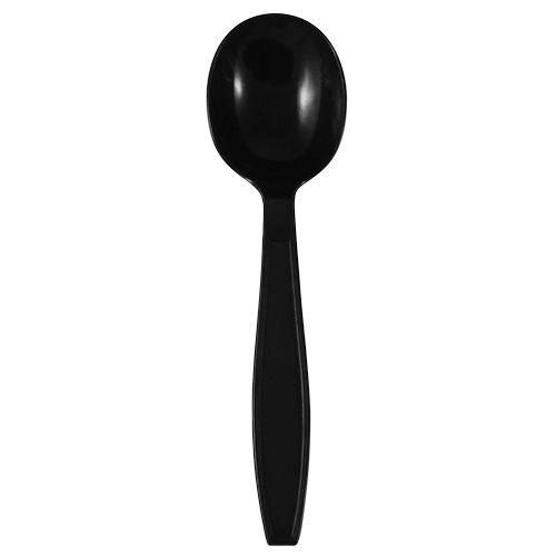 Karat PP Extra Heavy Weight Soup Spoons - Black - 1,000 ct-Utensils-Karat-Restaurant Supply Drop