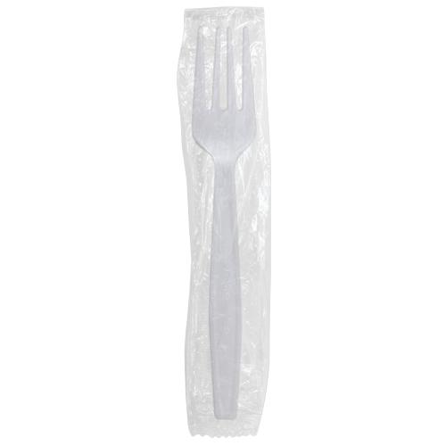 Karat PP Heavy Weight Forks - White - Wrapped - 1,000 ct-Utensils-Karat-Restaurant Supply Drop