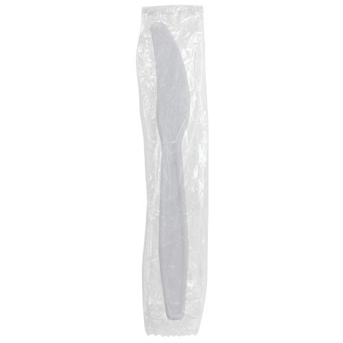 Karat PP Heavy Weight Knives - White - Wrapped - 1,000 ct-Utensils-Karat-Restaurant Supply Drop