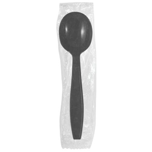 Karat PP Heavy Weight Soup Spoons - Black - Wrapped - 1,000 ct-Utensils-Karat-Restaurant Supply Drop