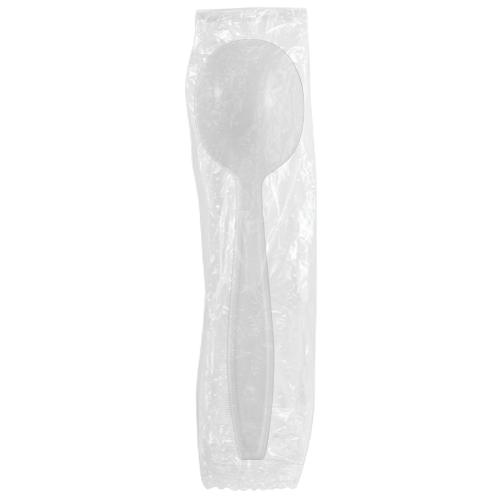 Karat PP Heavy Weight Soup Spoons - White - Wrapped - 1,000 ct-Utensils-Karat-Restaurant Supply Drop