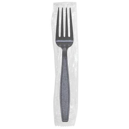 Karat PS Heavy Weight Forks - Black - Wrapped - 1,000 ct-Utensils-Karat-Restaurant Supply Drop