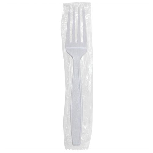 Karat PS Heavy Weight Forks - White - Wrapped - 1,000 ct-Utensils-Karat-Restaurant Supply Drop