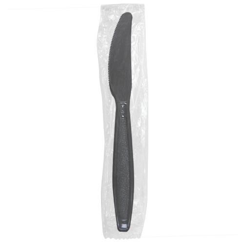 Karat PS Heavy Weight Knives - Black - Wrapped - 1,000 ct-Utensils-Karat-Restaurant Supply Drop