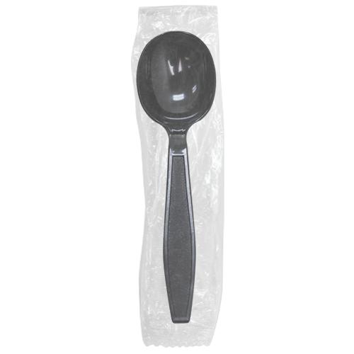 Karat PS Heavy Weight Soup Spoons - Black - Wrapped - 1,000 ct-Utensils-Karat-Restaurant Supply Drop