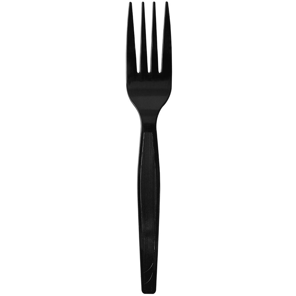Karat PS Medium-Heavy Weight Forks Bulk Box - Black - 1,000 ct-Utensils-Karat-Restaurant Supply Drop