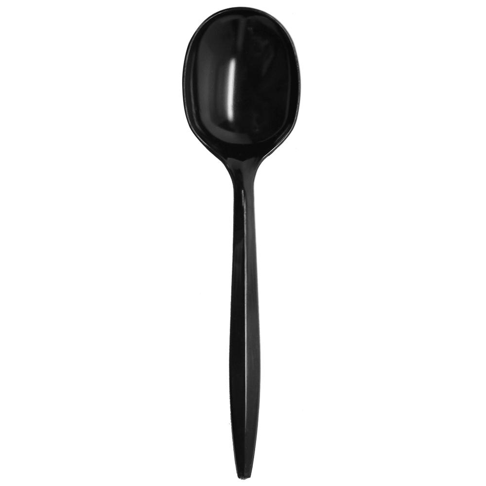 Karat PS Medium Weight Soup Spoons Bulk Box - Black - 1,000 ct-Utensils-Karat-Restaurant Supply Drop