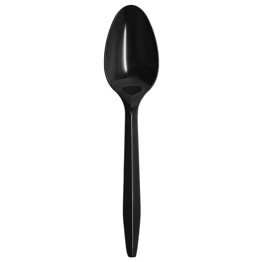Karat PS Medium Weight Tea Spoons Bulk Box - Black - 1,000 ct-Utensils-Karat-Restaurant Supply Drop