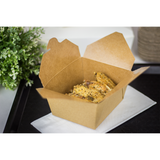 Kraft Microwavable Folded Paper #1 Takeout Boxes - Karat Small Fold-To-Go Container - 30oz - 4.3" X 3.5" X 2.4" - 450 Count-To-Go Packaging-Karat-Restaurant Supply Drop