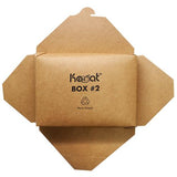 Kraft Microwavable Folded Paper #2 Take-Out Container - Karat Medium Fold-To-Go Box - 54oz - 7.8" X 5.5" X 1.8" - 200 Count-To-Go Packaging-Karat-Restaurant Supply Drop