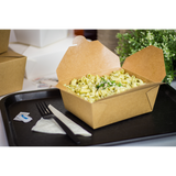 Kraft Microwavable Folded Paper #8 Takeout Containers - Karat Fold-To-Go Box - 48oz - 5.9" X 4.6" X 2.4" - 300 Count-To-Go Packaging-Karat-Restaurant Supply Drop