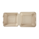 Large Biodegradable Takeout Boxes - Karat Earth 8''x8'' Compostable Bagasse Hinged Containers-To-Go Packaging-Karat-Restaurant Supply Drop
