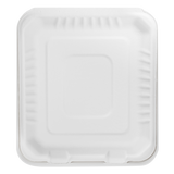 Large Compostable 3 Compartment Food Containers - Karat Earth 8''x8'' Bagasse Hinged Boxes - 200 ct-To-Go Packaging-Karat-Restaurant Supply Drop