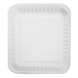 Large Compostable Food Containers - Karat Earth 8''x8'' Compostable Bagasse Hinged Containers - 200 ct-To-Go Packaging-Karat-Restaurant Supply Drop