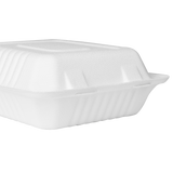 Large Compostable Food Containers - Karat Earth 8''x8'' Compostable Bagasse Hinged Containers - 200 ct-To-Go Packaging-Karat-Restaurant Supply Drop
