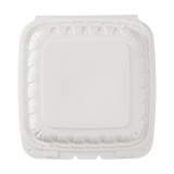 Large White 3 Compartment Food Containers - 8"x8" Mineral Filled Hinged Takeout Boxes - Karat Earth 200 ct-To-Go Packaging-Karat-Restaurant Supply Drop