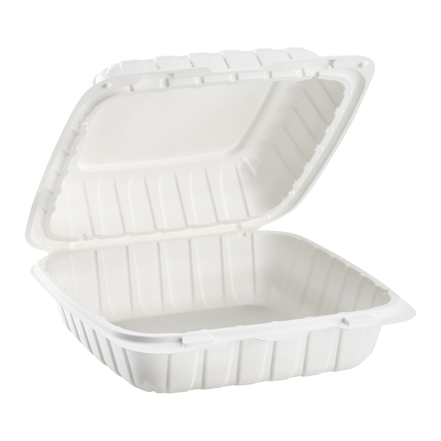 Large White Takeout Boxes - 8"x8" Mineral Filled Hinged Food Containers- Karat Earth 200 ct-To-Go Packaging-Karat-Restaurant Supply Drop