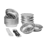 Medium Aluminum Foil Containers - 8" Round - Karat - 500 Containers-To-Go Packaging-Karat-Restaurant Supply Drop