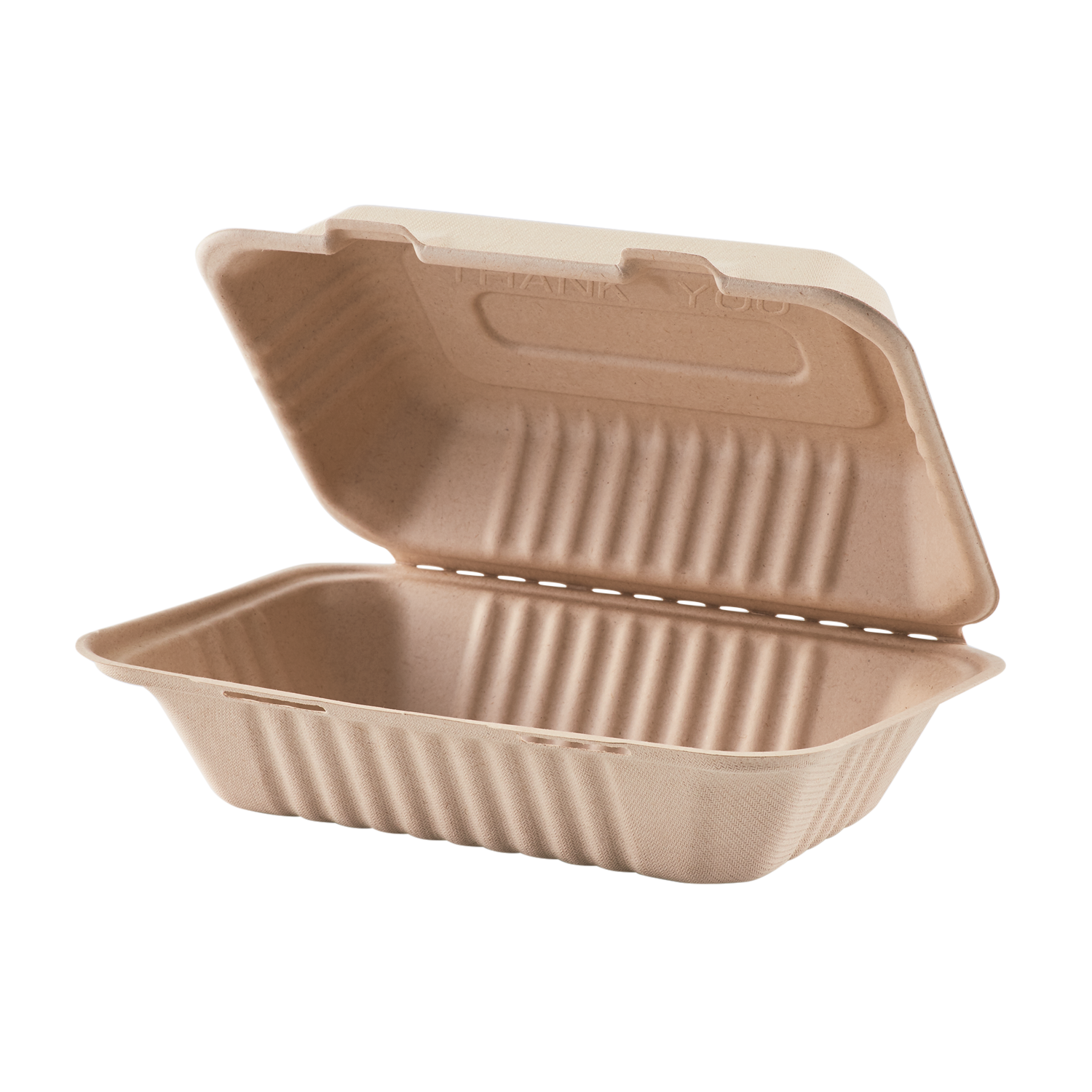 Medium Biodegradable Takeout Boxes - Karat Earth 9''x6'' Bagasse Hinged Containers - 200 ct-To-Go Packaging-Karat-Restaurant Supply Drop