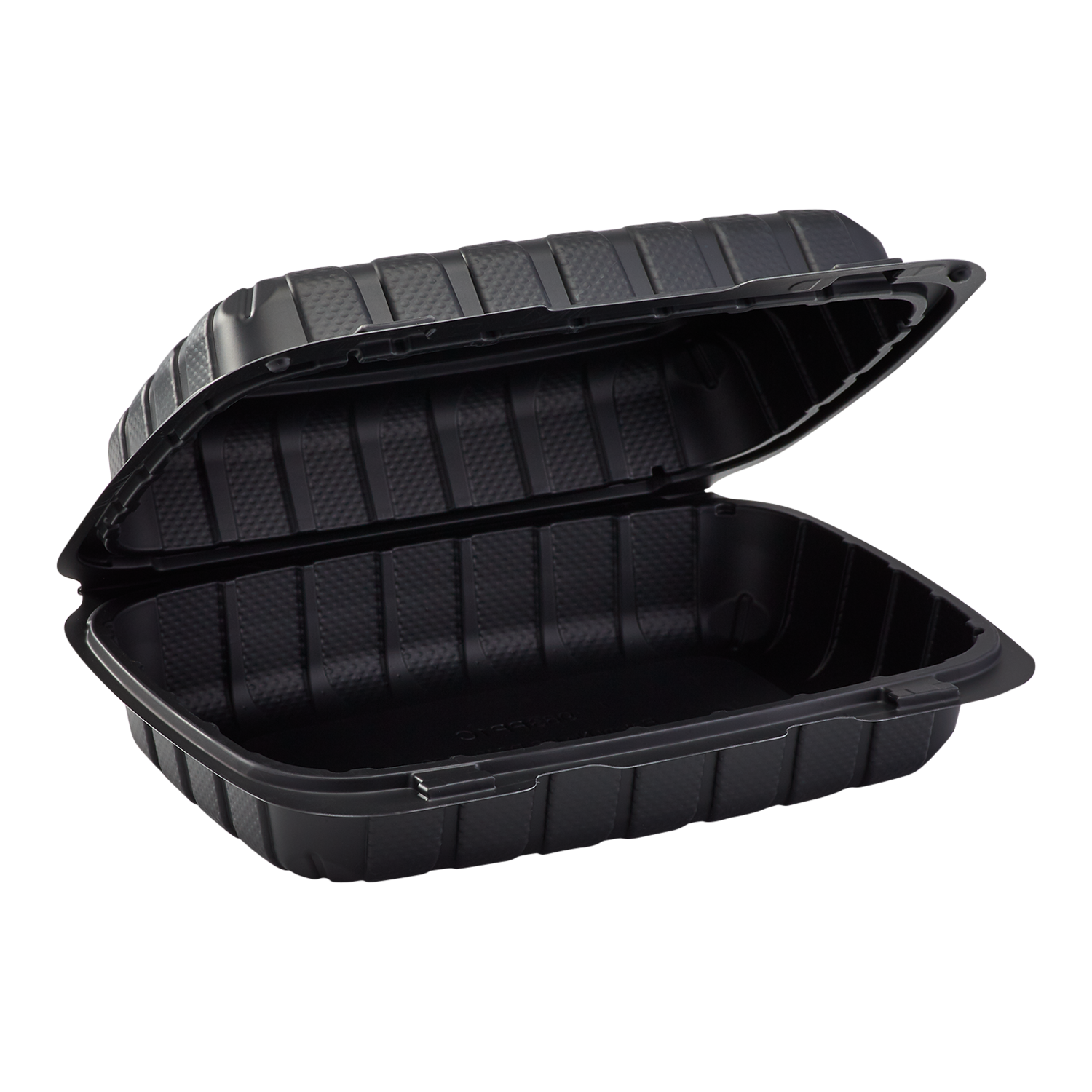 Medium Black Take Out Containers - 9"x6" Mineral Filled Hinged Carry Out Boxes - Karat Earth - Black - 250 ct-To-Go Packaging-Karat-Restaurant Supply Drop