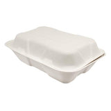 Medium Compostable Food Containers - Karat Earth 9''x6'' Bagasse Hinged Containers - 200 ct-To-Go Packaging-Karat-Restaurant Supply Drop