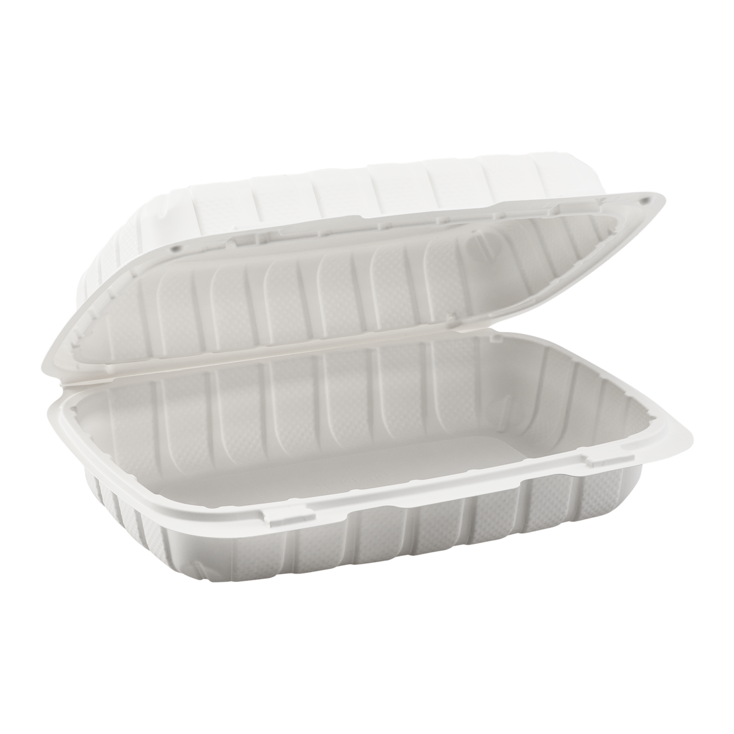 Medium White Takeout Boxes - 9"x6" Mineral Filled Hinged Food Containers- Karat Earth - White- 250 ct-To-Go Packaging-Karat-Restaurant Supply Drop