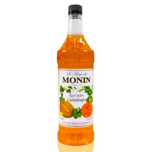 Monin Rock Melon Cantaloupe Syrup Bottle - 1 Liter-Syrups-monin-Restaurant Supply Drop