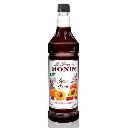 Monin Stone Fruit Syrup Bottle - 1 Liter-Syrups-monin-Restaurant Supply Drop