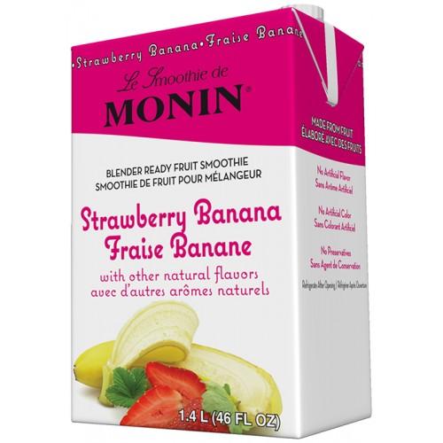 Monin Strawberry Banana Fruit Smoothie Mix (46oz)-Liquid Base & Purees-monin-Restaurant Supply Drop