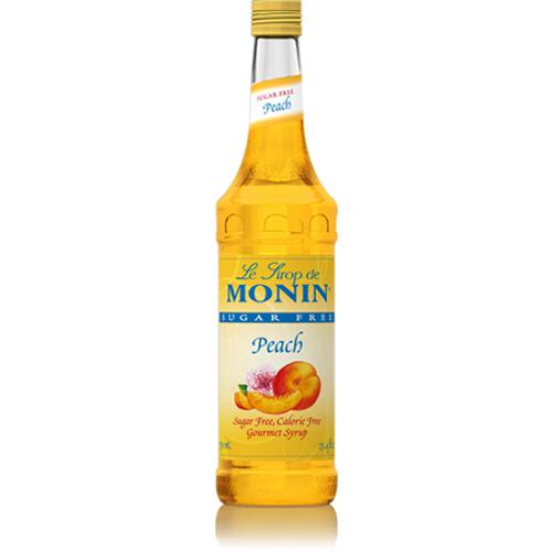 Monin Sugar Free Peach Syrup Bottle - 750ml-Syrups-monin-Restaurant Supply Drop