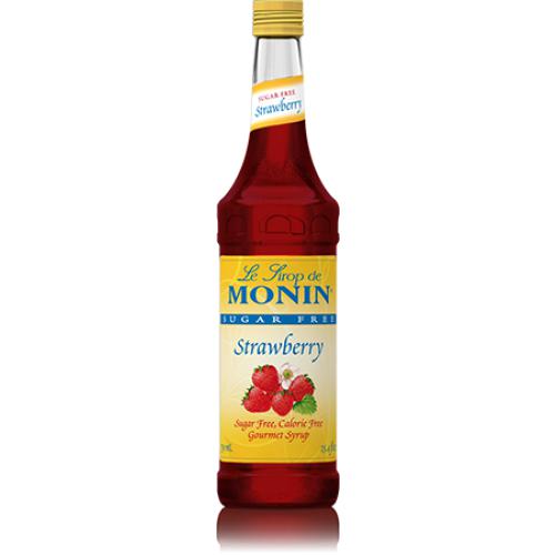 Monin Sugar Free Strawberry Syrup Bottle - 750ml-Syrups-monin-Restaurant Supply Drop