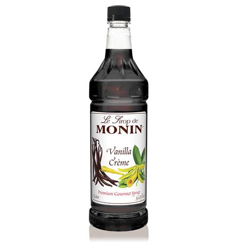 Monin Vanilla Creme Syrup Bottle - 1 Liter-Syrups-monin-Restaurant Supply Drop