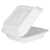 PFAS Free Compostable 8''x8'' Bagasse Food Containers - Karat Earth - 200 ct-To-Go Packaging-Karat-Restaurant Supply Drop