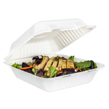 PFAS Free Compostable 8''x8'' Bagasse Food Containers - Karat Earth - 200 ct-To-Go Packaging-Karat-Restaurant Supply Drop
