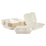 PFAS Free Compostable 9''x6'' Bagasse Food Containers - Karat Earth - 200 ct-To-Go Packaging-Karat-Restaurant Supply Drop