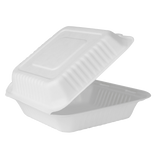PFAS Free Compostable 9''x9'' Bagasse Food Containers - Karat Earth - 200 ct-To-Go Packaging-Karat-Restaurant Supply Drop