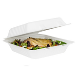PFAS Free Compostable 9''x9'' Bagasse Food Containers - Karat Earth - 200 ct-To-Go Packaging-Karat-Restaurant Supply Drop