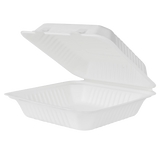 PFAS Free Compostable 9''x9'' Bagasse Food Containers - Karat Earth - 200 ct-To-Go Packaging-Karat-Restaurant Supply Drop