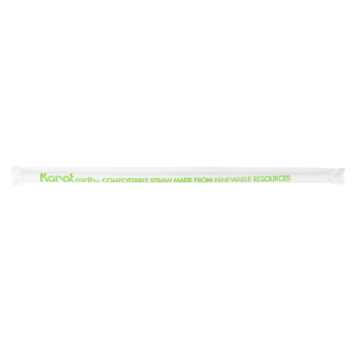 PLA Straws - Karat Earth 8.75" Giant PLA Straws (7mm) - Clear - Paper Wrapped - 2,500 ct-Straws & Stirrers-Karat-Restaurant Supply Drop
