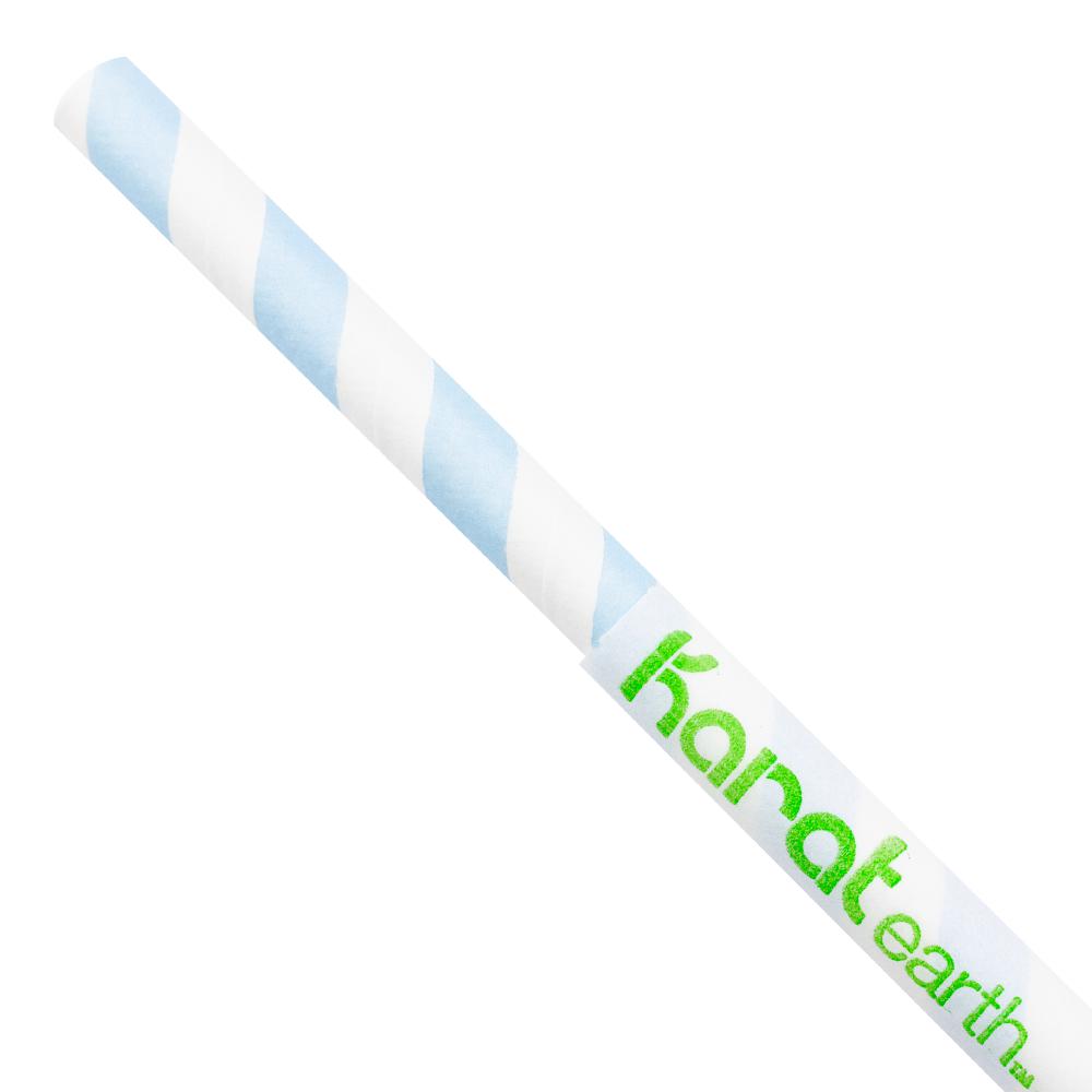 Paper Straws - Karat Earth 9" Giant Paper Spiral Straws (7mm) Wrapped - Blue & White (1,200 ct)-Paper Straws-Restaurant Supply Drop-Restaurant Supply Drop