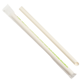 Paper Colossal Straws - Karat Earth 9" Colossal Paper Straw Wrapped Diagonal Cut - White - Paper Wrapped (1,600 ct)-Karat