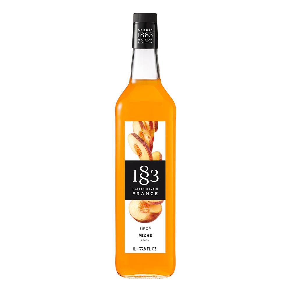 Peach Syrup 1883 Maison Routin - 1 Liter Bottle-Syrups-1883 Maison Routin-Restaurant Supply Drop