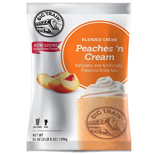 Peaches 'N Cream Blended Creme Frappe - Big Train Mix - Bag 3.5 pounds-Powdered Base-Big Train-Restaurant Supply Drop