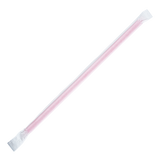 Pink Plastic Straws 9'' Giant Straws (8mm) Paper Wrapped - Pink - 2,500 count-Straws & Stirrers-Karat-Restaurant Supply Drop